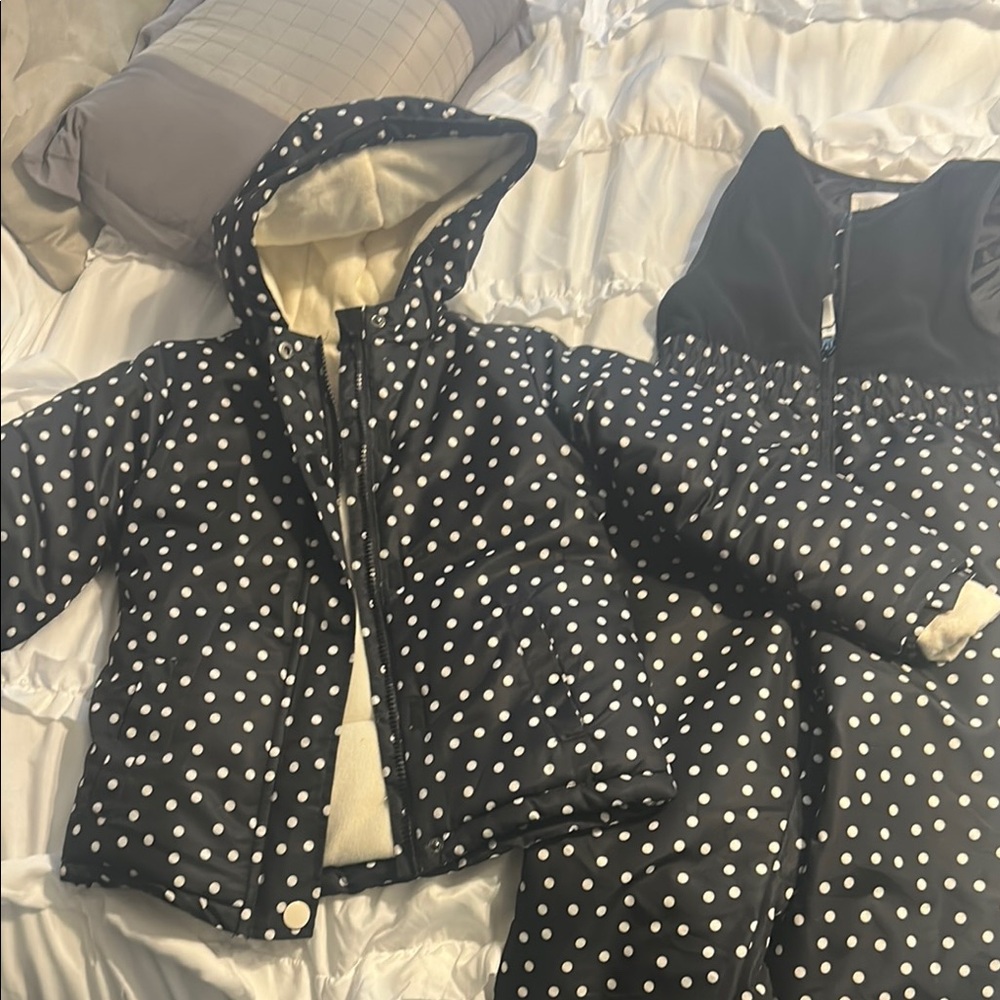 Polka Dot Hooded Jacket and Dress Set
